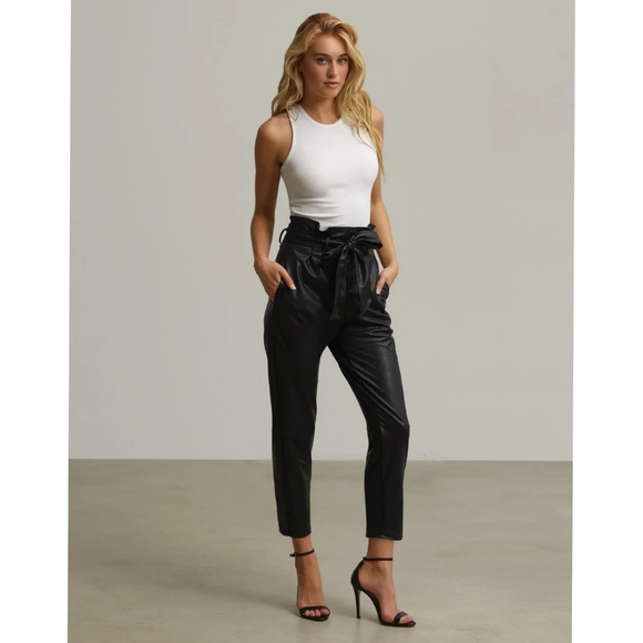 NEW Commando Faux Leather Paperbag Pants Black XL - Picture 1 of 7